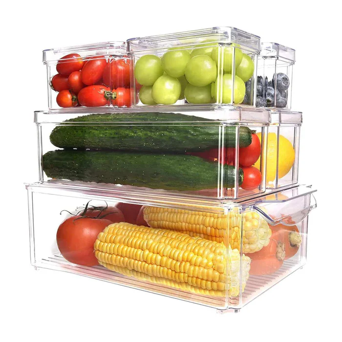 7 CONTENEDORES CON TAPA PARA REFRIGERADOR