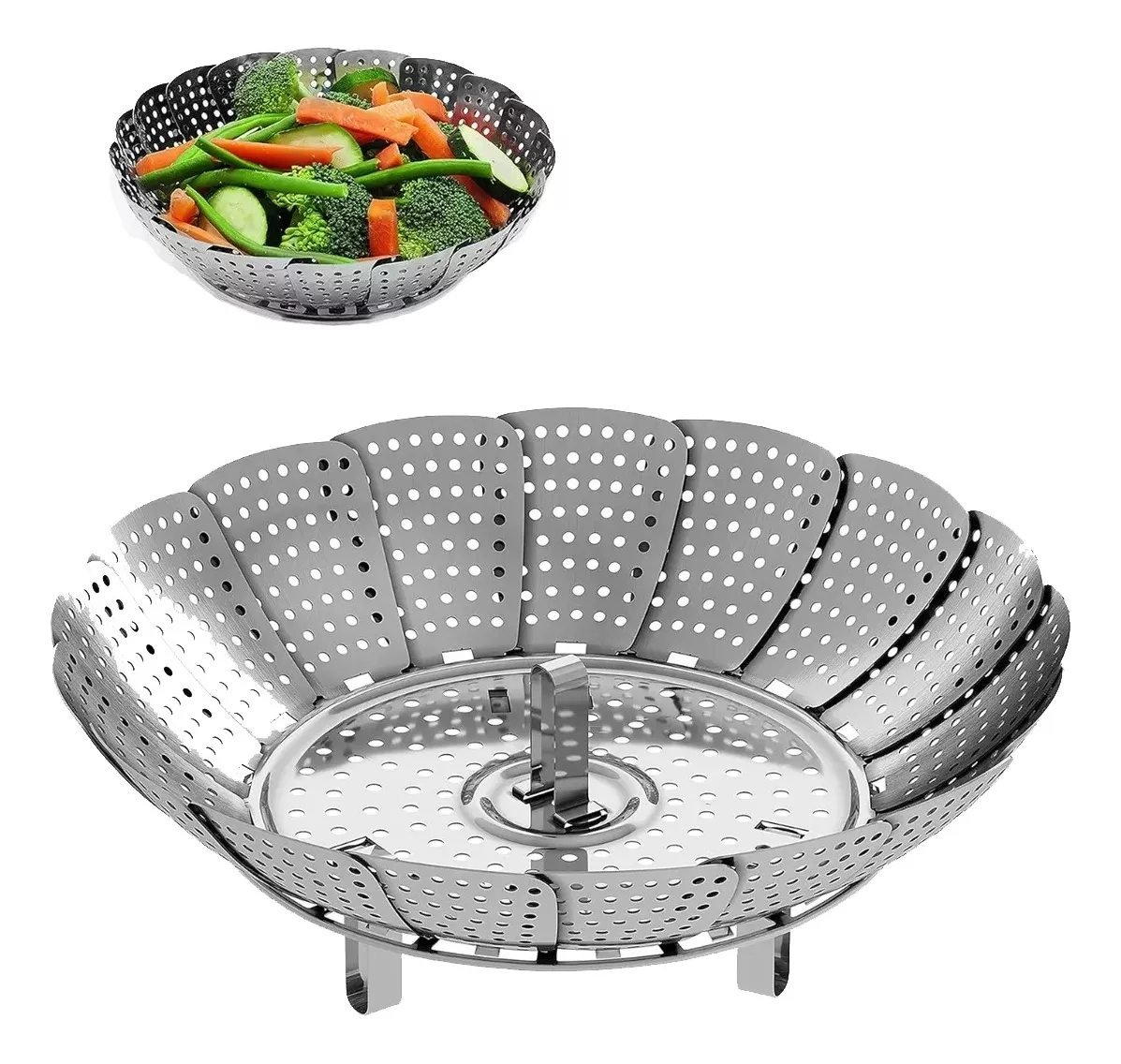 Vaporera Plegable Cocina Cesta Humeante