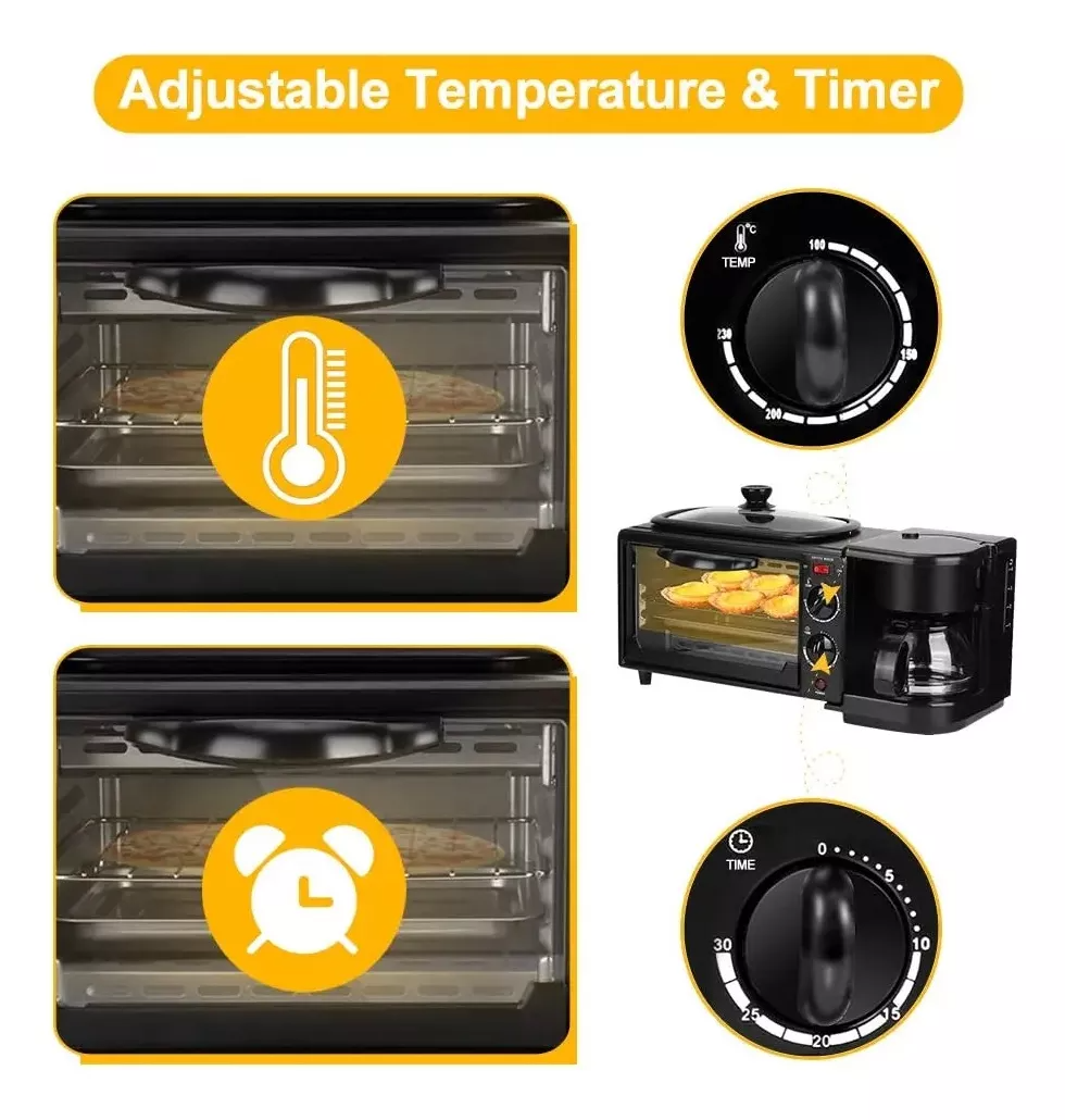 HORNO ELÉCTRICO CAFETERA 3 EN 1