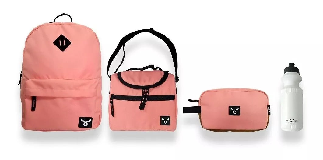 Set Mochila Escolar 4 piezas Pink Moose
