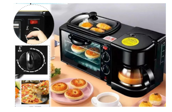HORNO ELÉCTRICO CAFETERA 3 EN 1