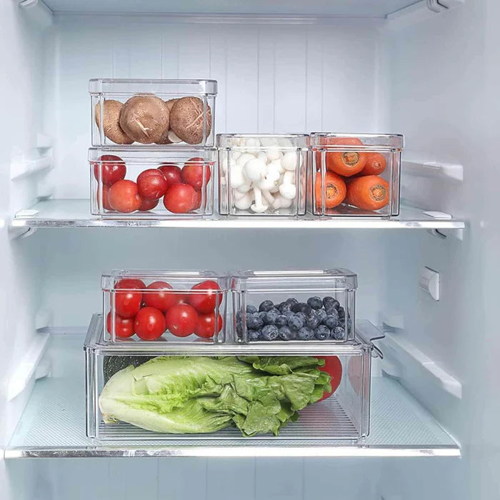 7 CONTENEDORES CON TAPA PARA REFRIGERADOR